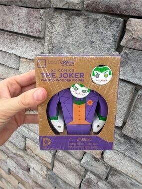 DC Joker Painted Wooden Figure Loot Crate New Sealed